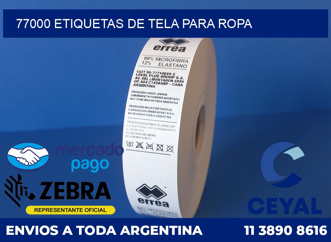 77000 ETIQUETAS DE TELA PARA ROPA