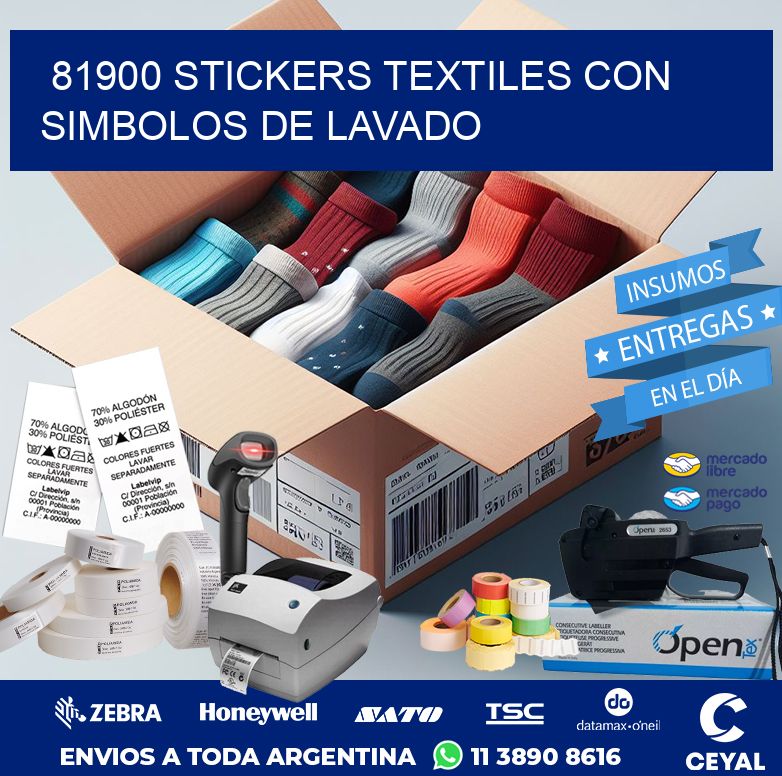 81900 STICKERS TEXTILES CON SIMBOLOS DE LAVADO