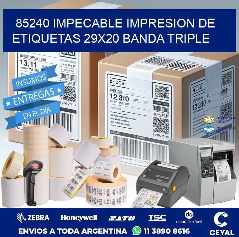 85240 IMPECABLE IMPRESION DE ETIQUETAS 29X20 BANDA TRIPLE