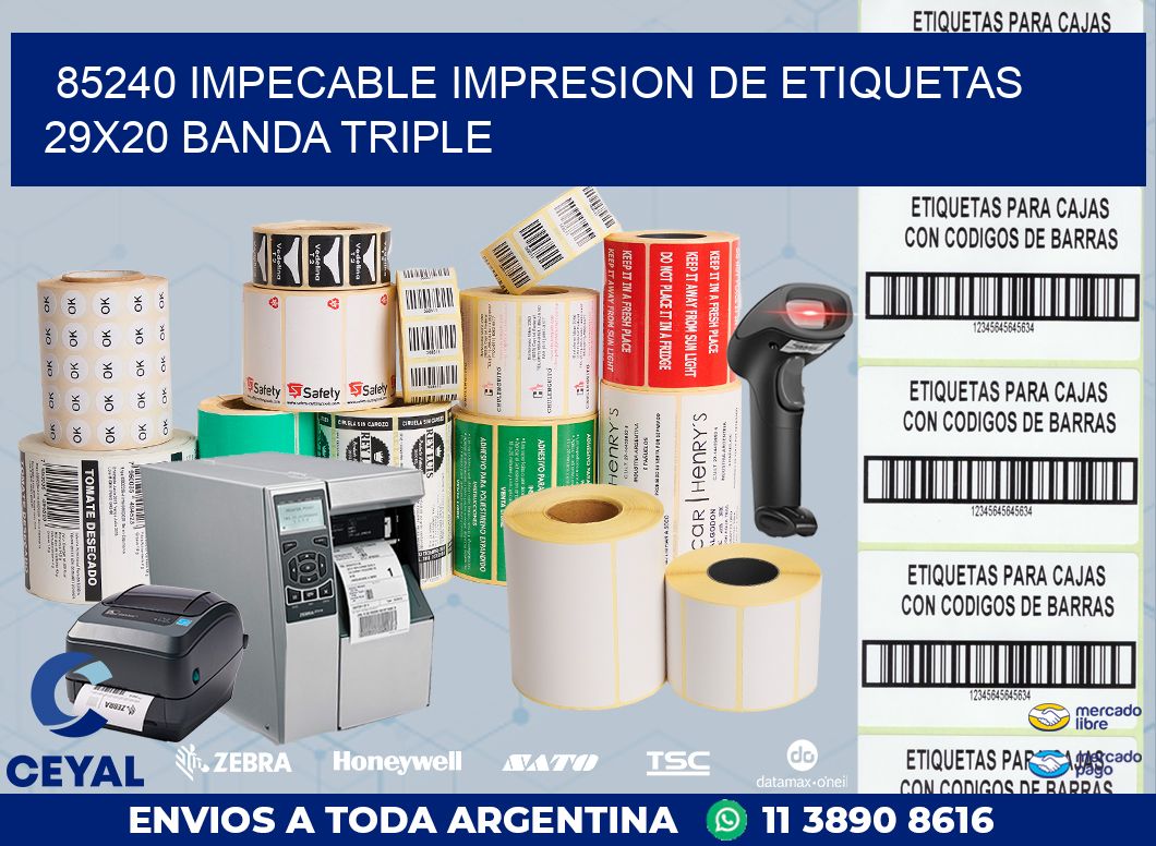 85240 IMPECABLE IMPRESION DE ETIQUETAS 29X20 BANDA TRIPLE
