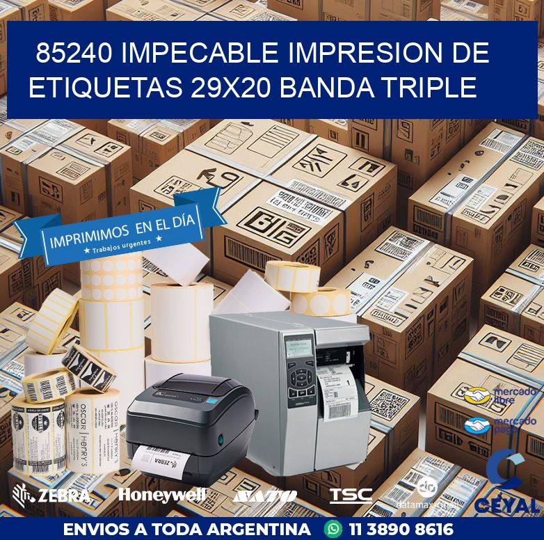 85240 IMPECABLE IMPRESION DE ETIQUETAS 29X20 BANDA TRIPLE