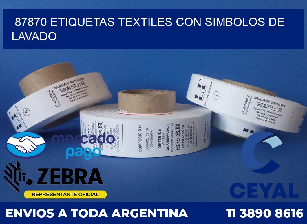 87870 ETIQUETAS TEXTILES CON SIMBOLOS DE LAVADO