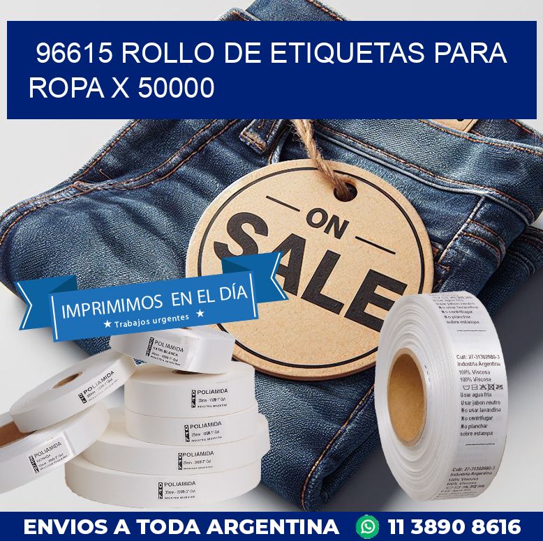 96615 ROLLO DE ETIQUETAS PARA ROPA X 50000