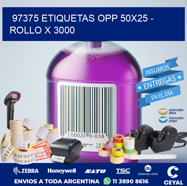 97375 ETIQUETAS OPP 50X25 - ROLLO X 3000