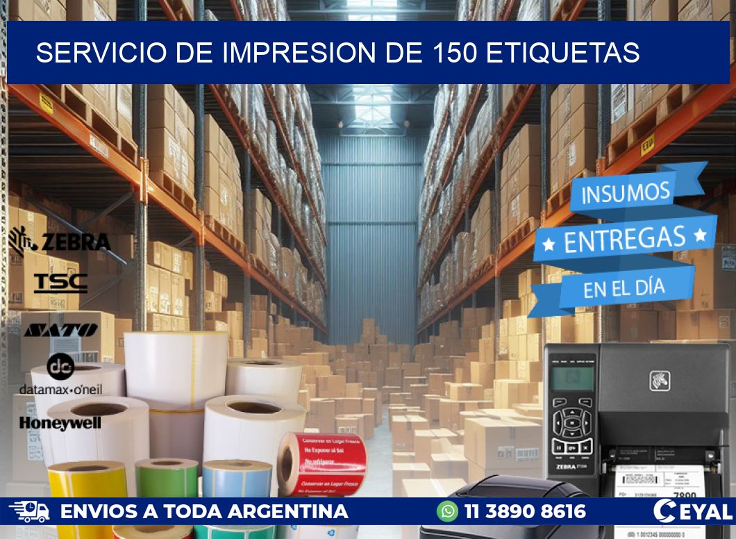 SERVICIO DE IMPRESION DE 150 ETIQUETAS