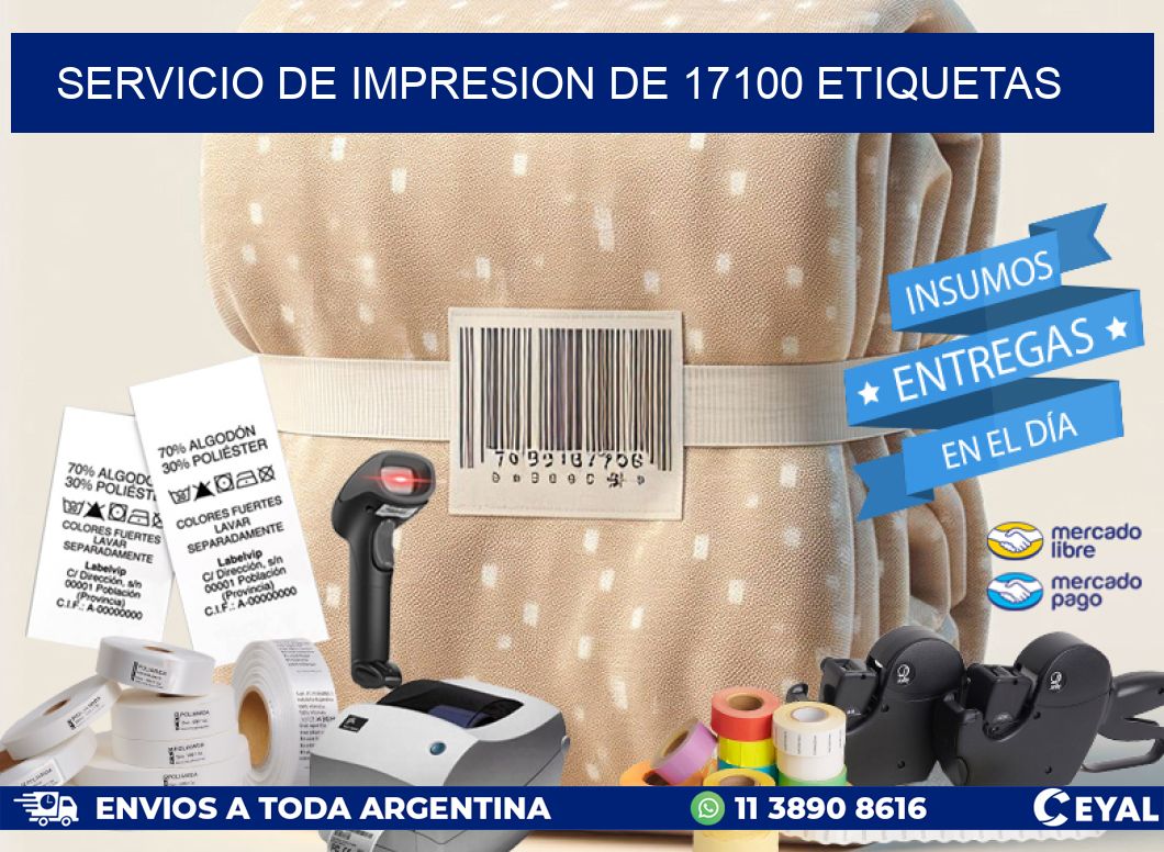 SERVICIO DE IMPRESION DE 17100 ETIQUETAS