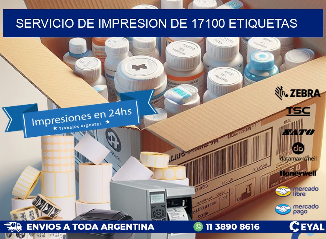 SERVICIO DE IMPRESION DE 17100 ETIQUETAS