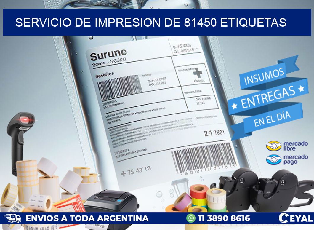 SERVICIO DE IMPRESION DE 81450 ETIQUETAS