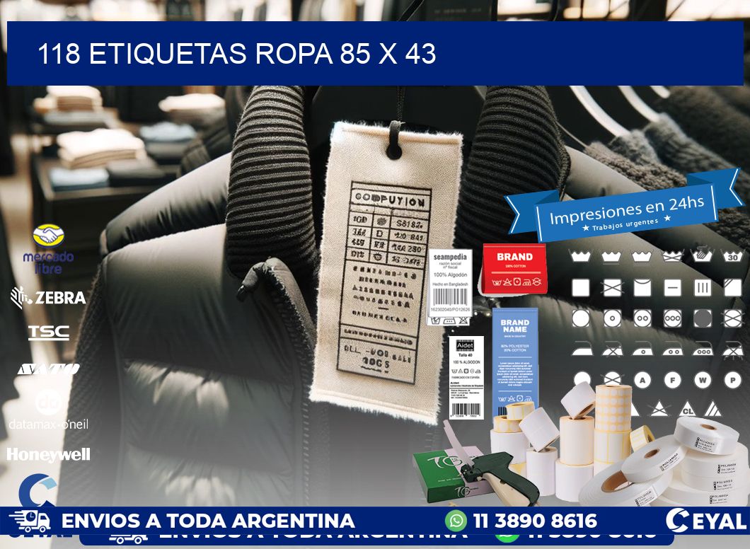 118 ETIQUETAS ROPA 85 x 43
