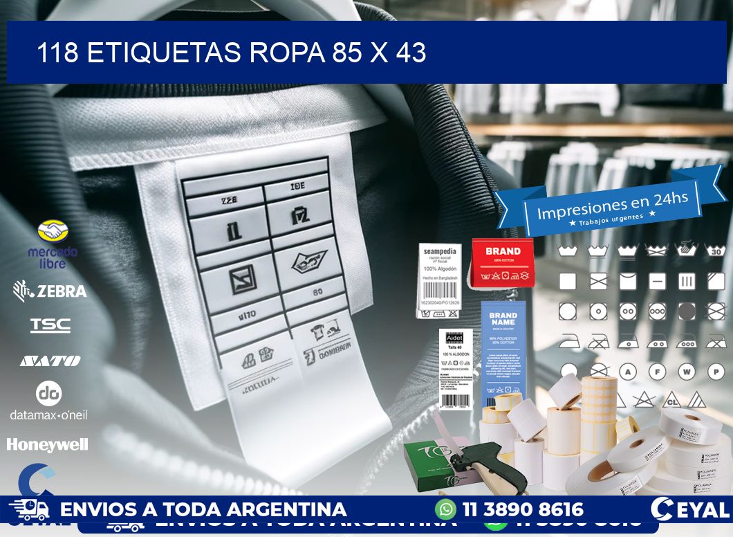 118 ETIQUETAS ROPA 85 x 43
