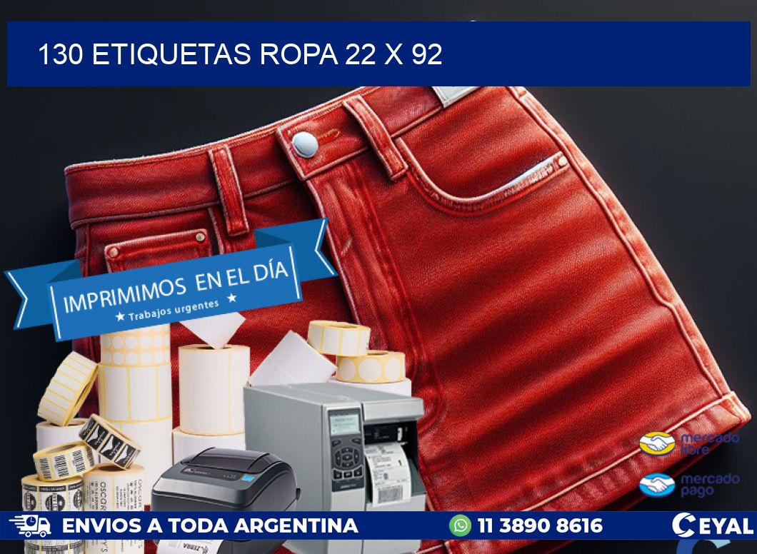 130 ETIQUETAS ROPA 22 x 92