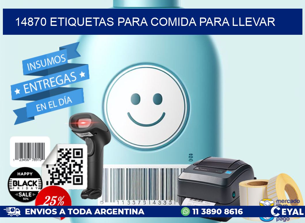 14870 ETIQUETAS PARA COMIDA PARA LLEVAR