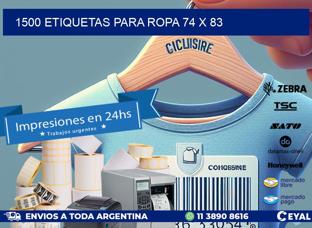 1500 ETIQUETAS PARA ROPA 74 x 83