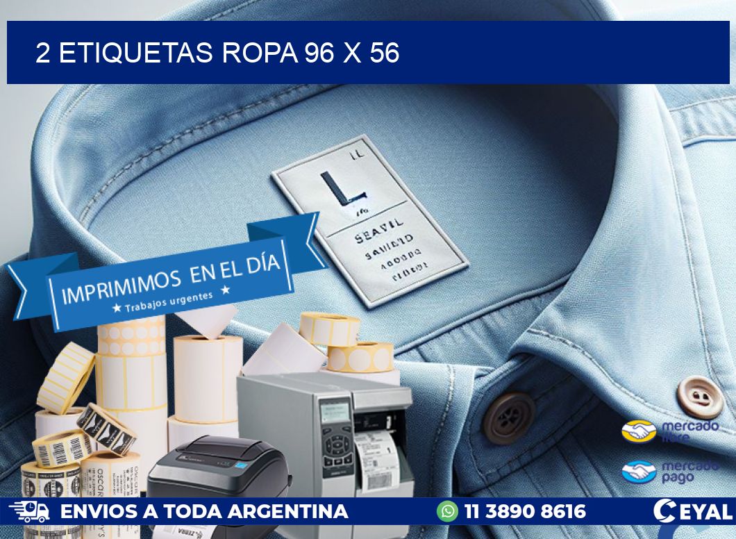 2 ETIQUETAS ROPA 96 x 56