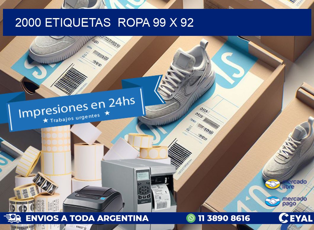 2000 ETIQUETAS  ROPA 99 x 92