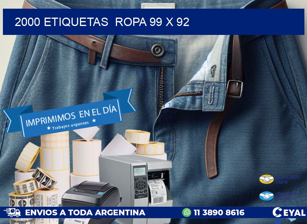 2000 ETIQUETAS  ROPA 99 x 92
