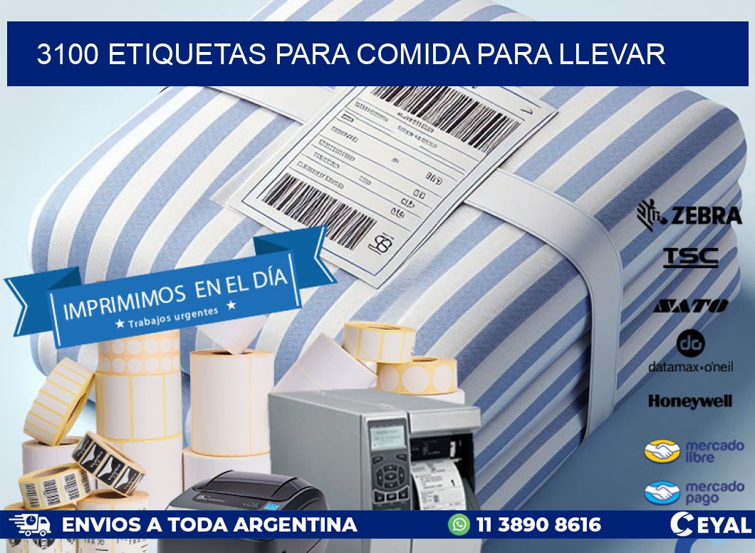 3100 ETIQUETAS PARA COMIDA PARA LLEVAR