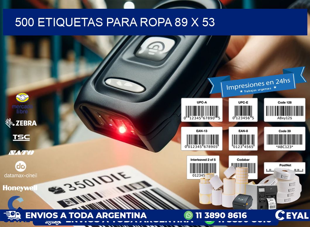 500 ETIQUETAS PARA ROPA 89 x 53