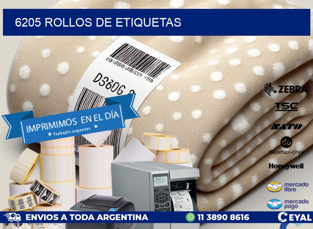 6205 ROLLOS DE ETIQUETAS