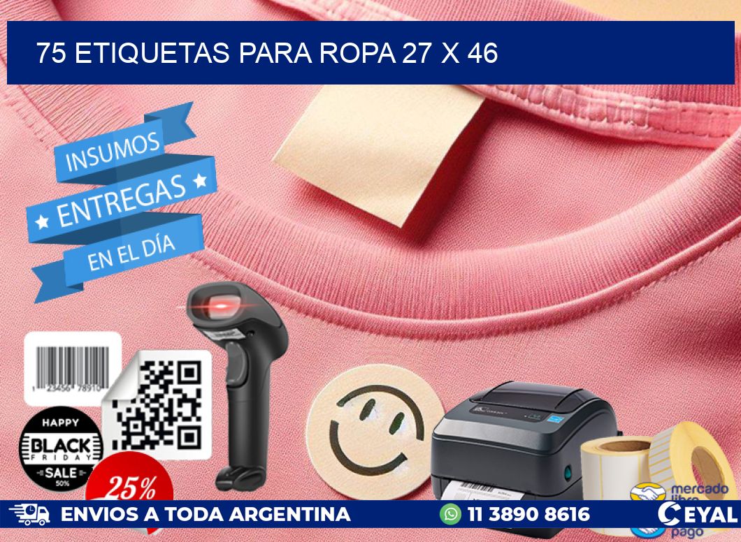 75 ETIQUETAS PARA ROPA 27 x 46