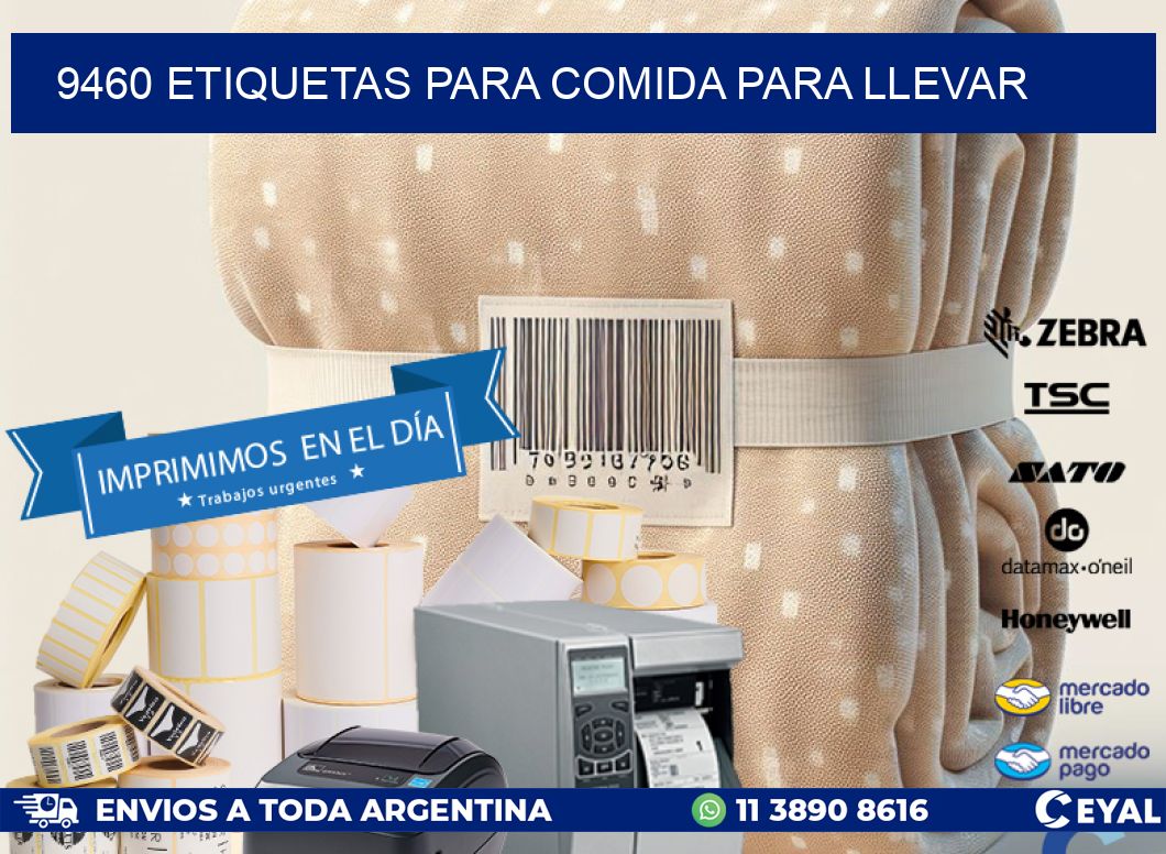 9460 ETIQUETAS PARA COMIDA PARA LLEVAR