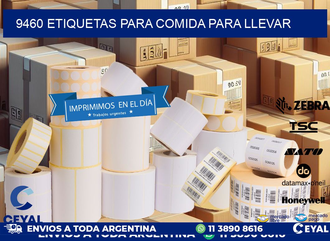 9460 ETIQUETAS PARA COMIDA PARA LLEVAR