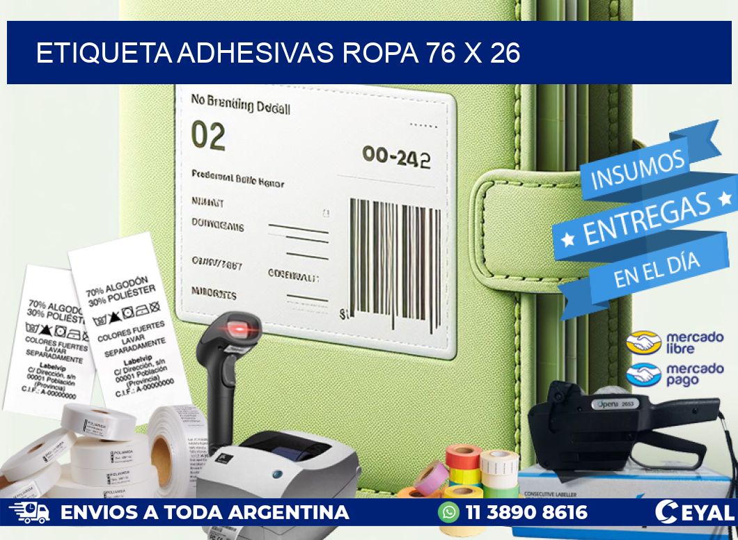 ETIQUETA ADHESIVAS ROPA 76 x 26