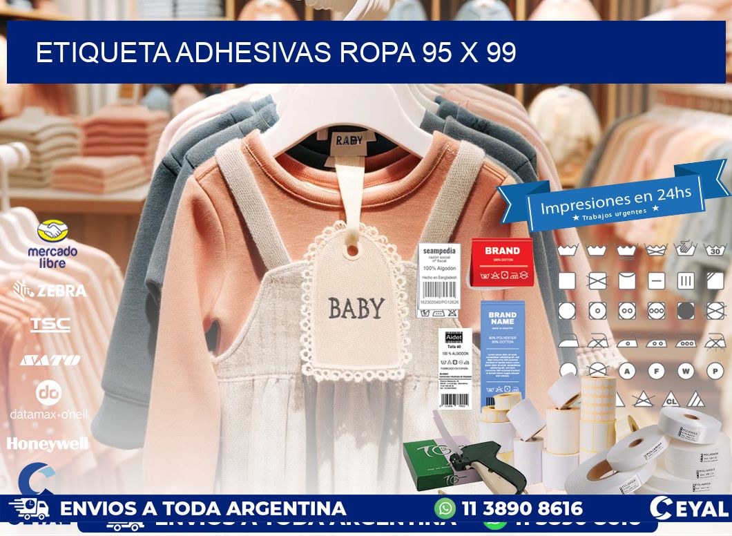 ETIQUETA ADHESIVAS ROPA 95 x 99
