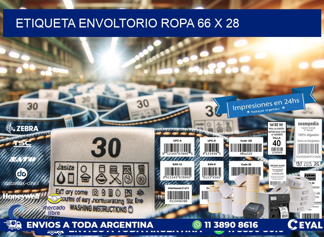 ETIQUETA ENVOLTORIO ROPA 66 x 28