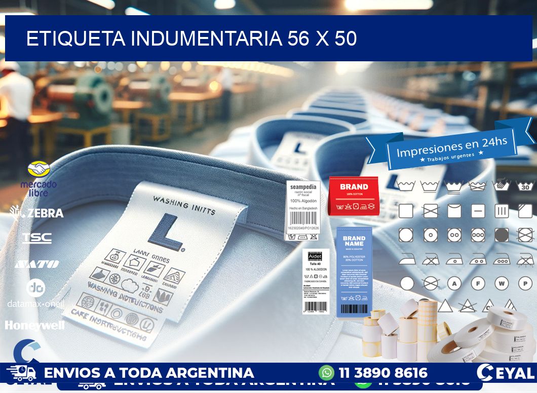 ETIQUETA INDUMENTARIA 56 x 50