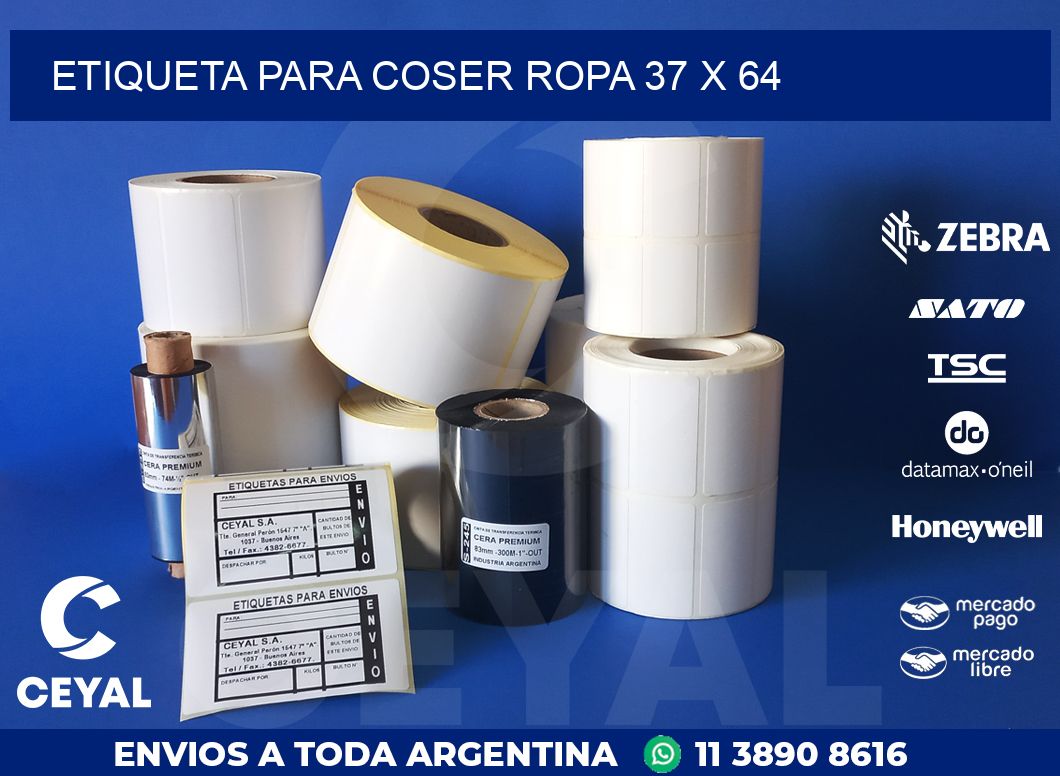 ETIQUETA PARA COSER ROPA 37 x 64