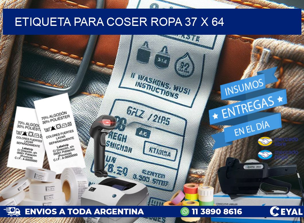 ETIQUETA PARA COSER ROPA 37 x 64