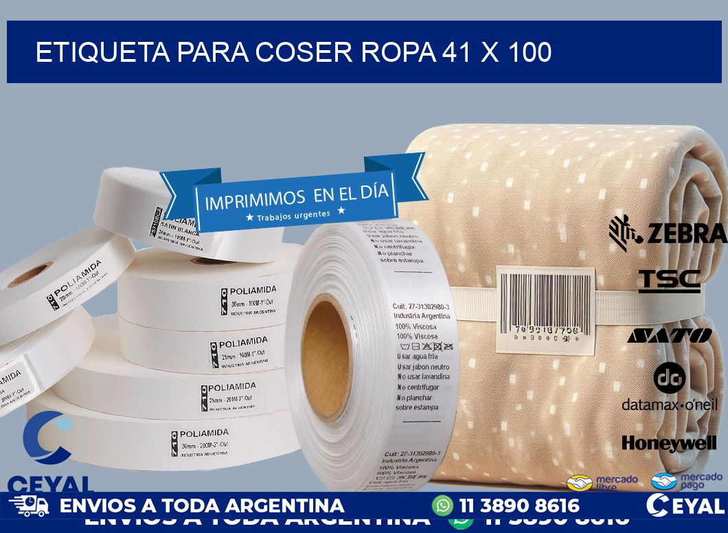 ETIQUETA PARA COSER ROPA 41 x 100