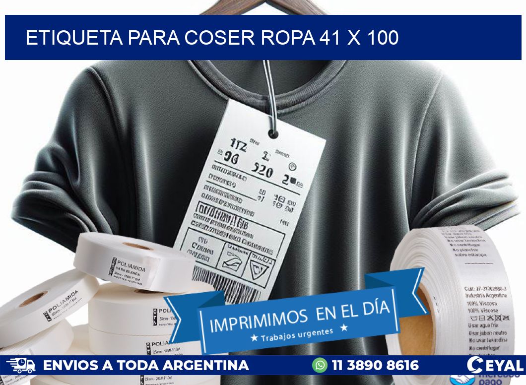 ETIQUETA PARA COSER ROPA 41 x 100