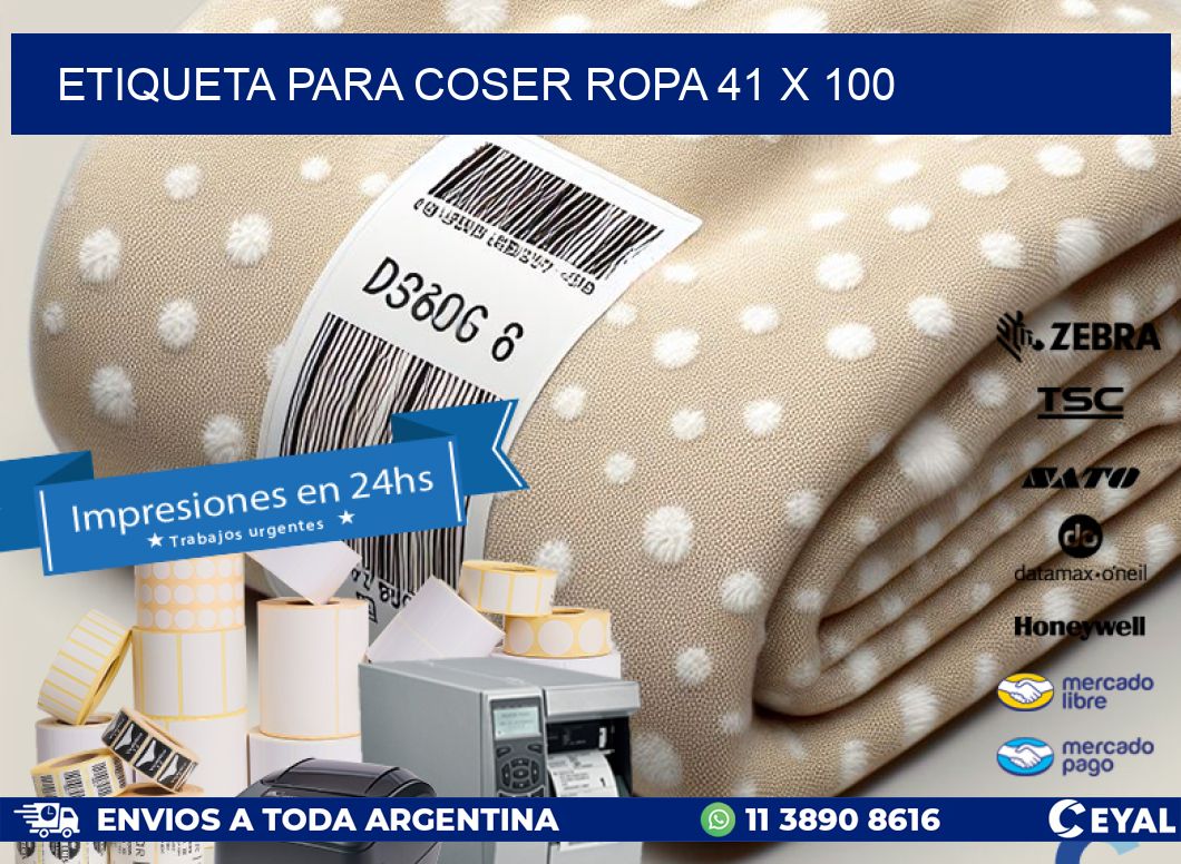 ETIQUETA PARA COSER ROPA 41 x 100