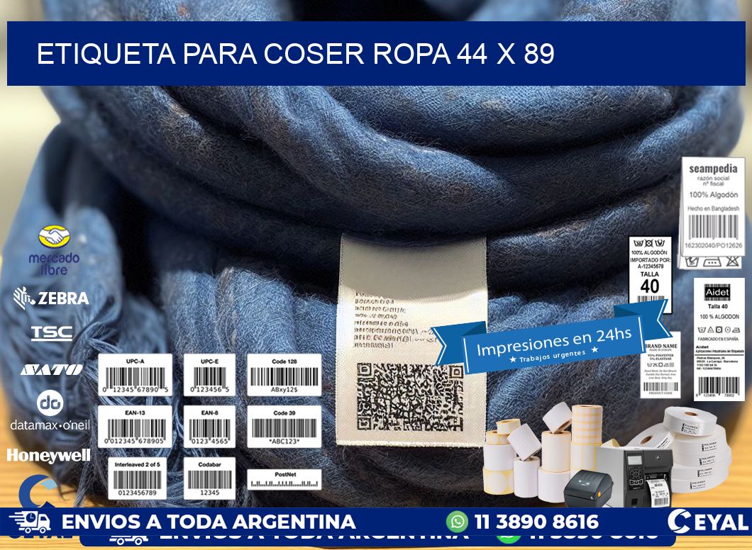 ETIQUETA PARA COSER ROPA 44 x 89