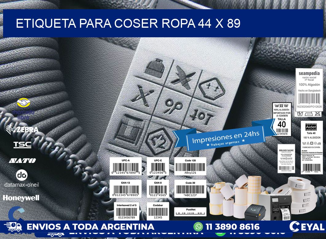 ETIQUETA PARA COSER ROPA 44 x 89