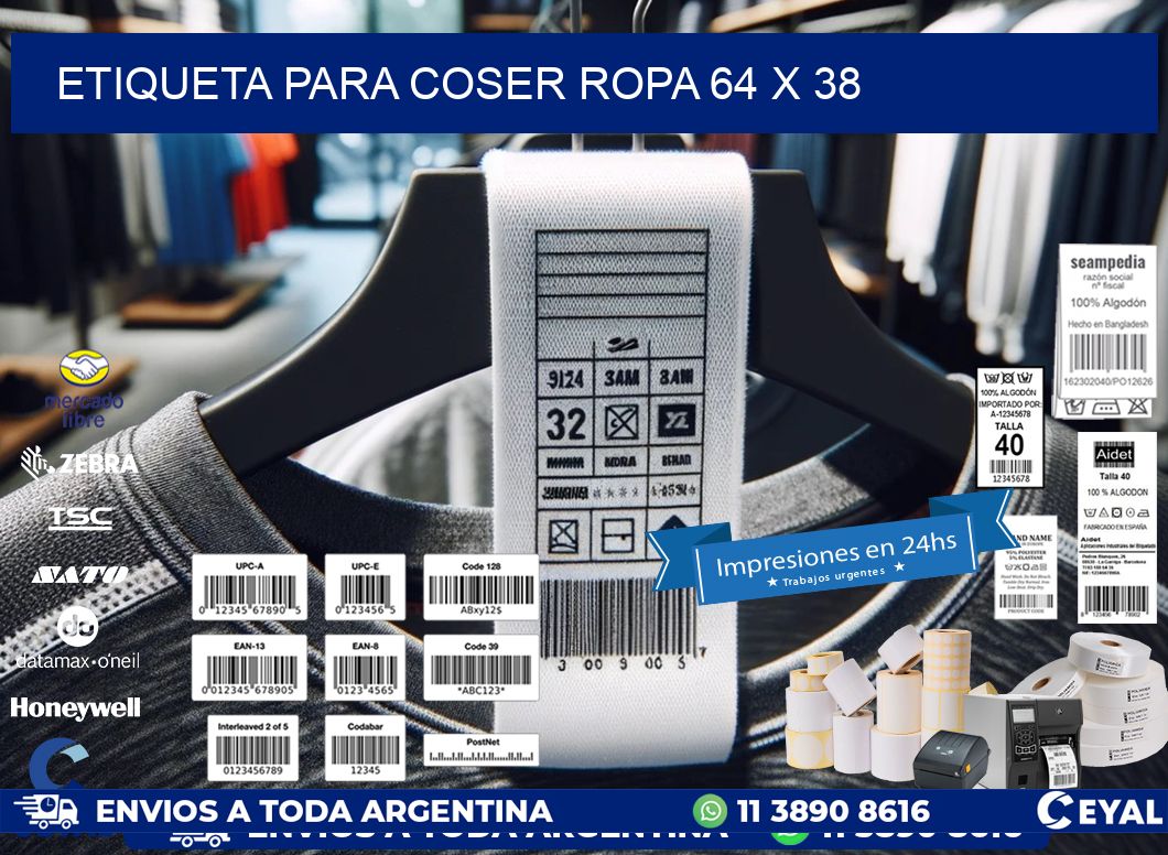 ETIQUETA PARA COSER ROPA 64 x 38