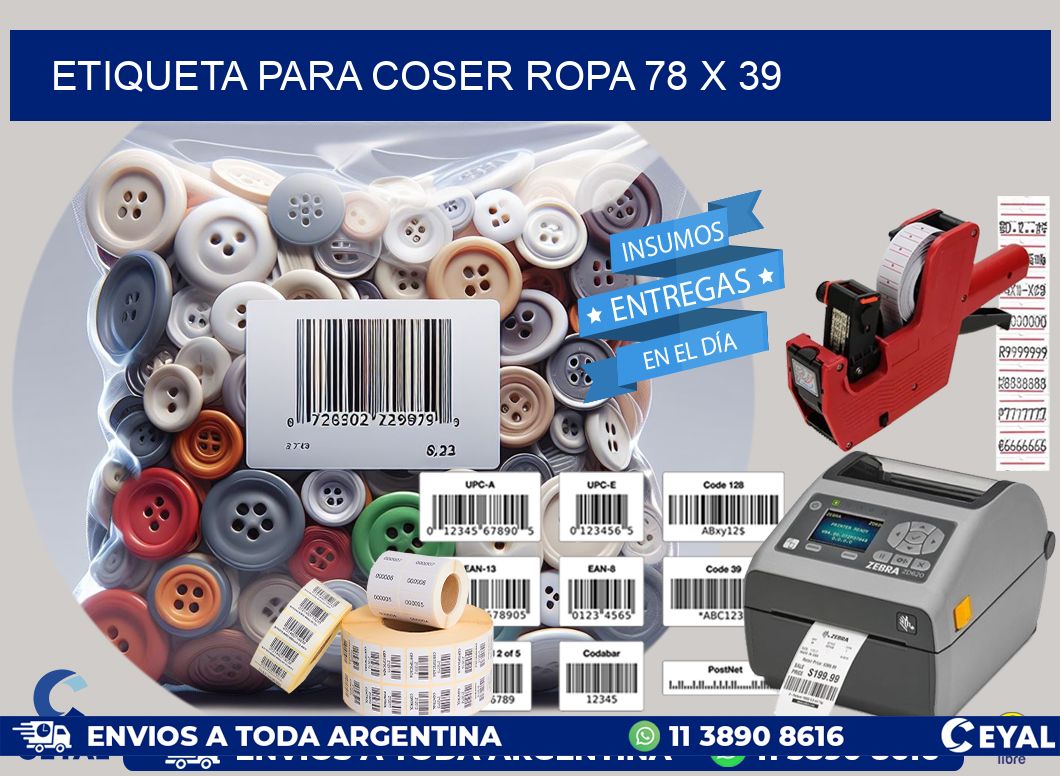 ETIQUETA PARA COSER ROPA 78 x 39