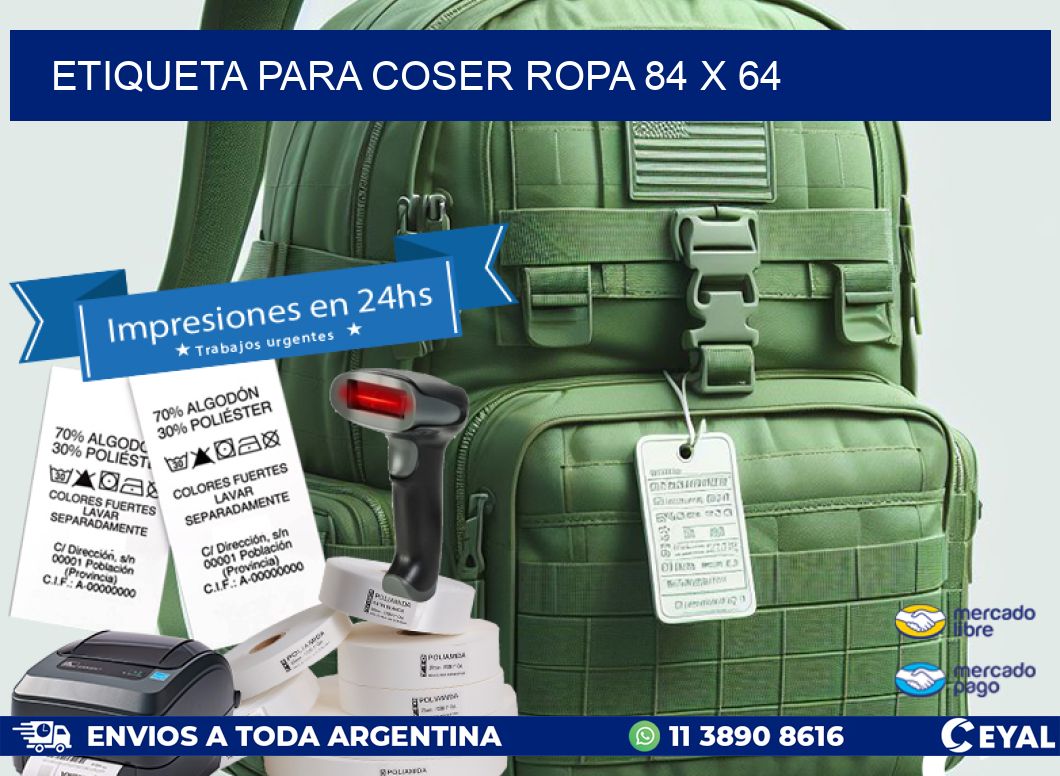 ETIQUETA PARA COSER ROPA 84 x 64