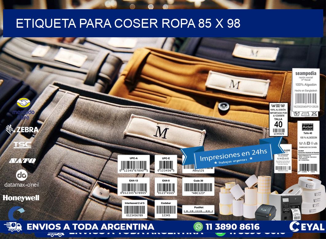 ETIQUETA PARA COSER ROPA 85 x 98