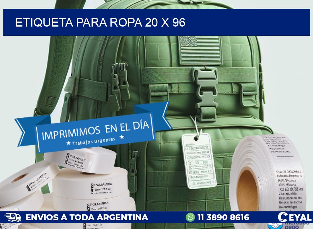 ETIQUETA PARA ROPA 20 x 96