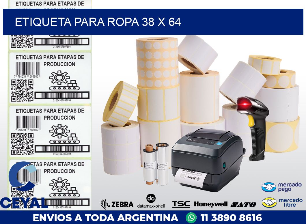 ETIQUETA PARA ROPA 38 x 64
