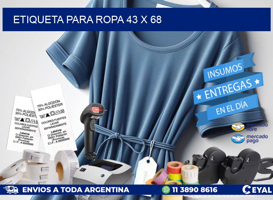 ETIQUETA PARA ROPA 43 x 68