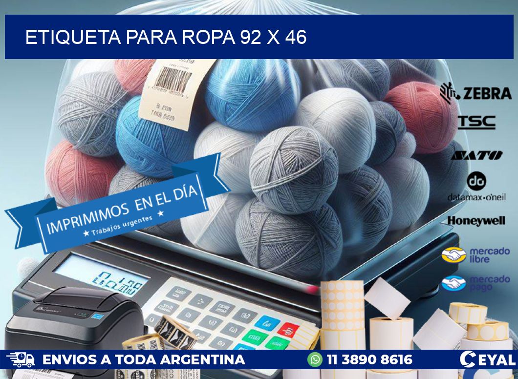 ETIQUETA PARA ROPA 92 x 46