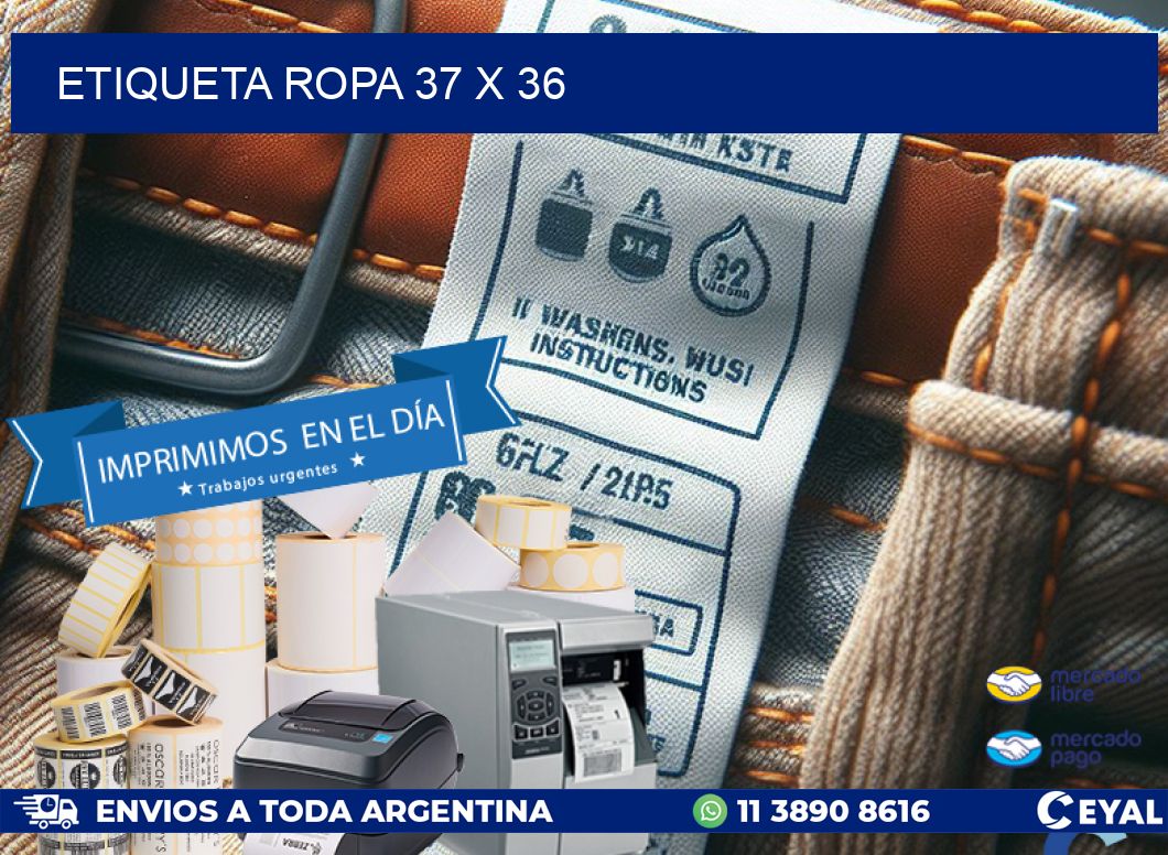 ETIQUETA ROPA 37 x 36
