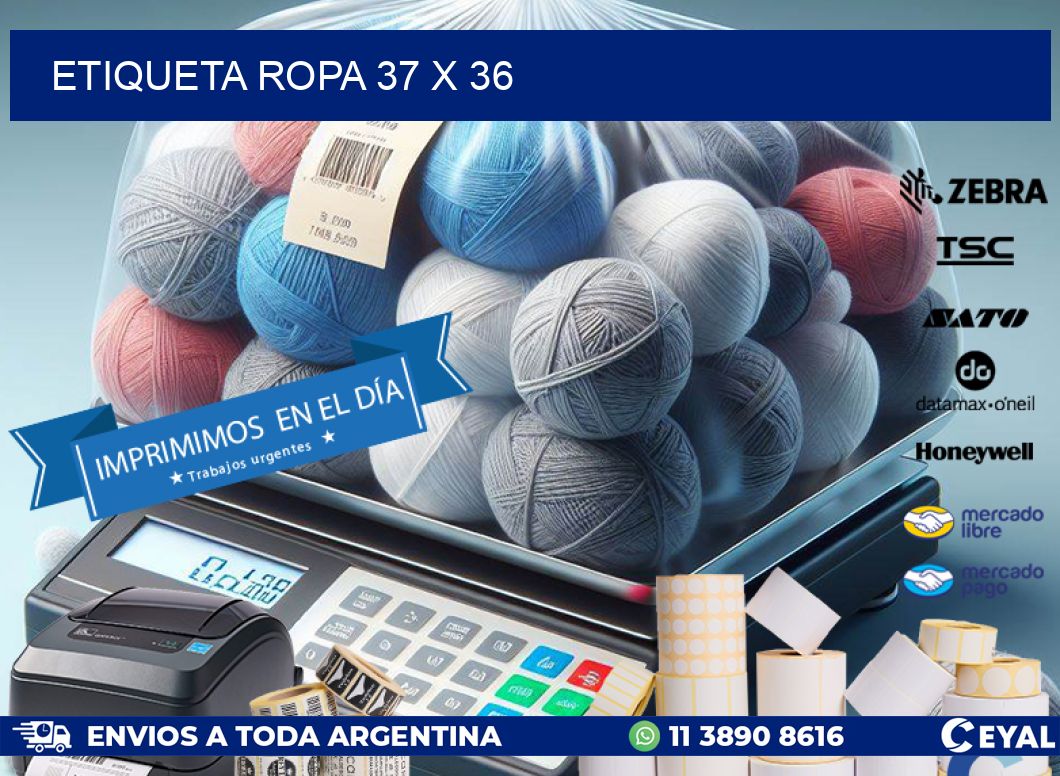 ETIQUETA ROPA 37 x 36