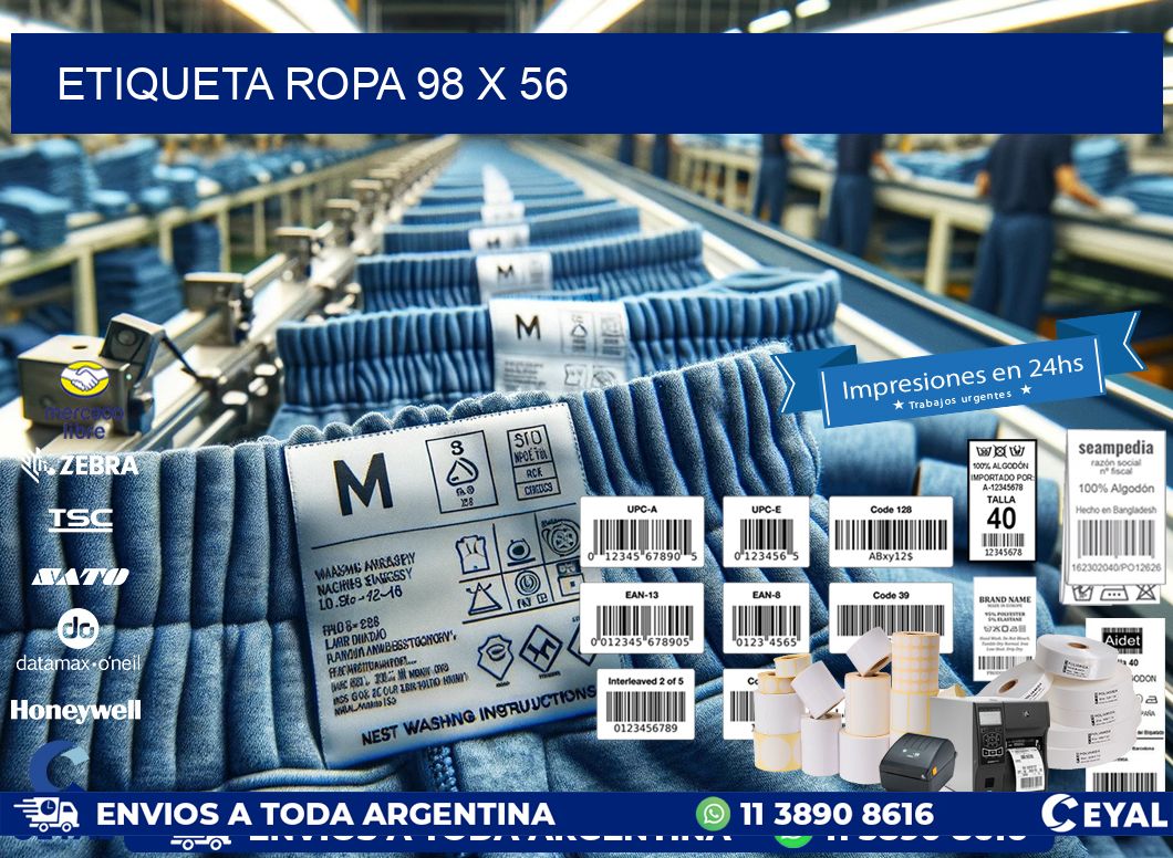 ETIQUETA ROPA 98 x 56