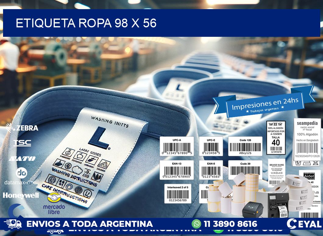 ETIQUETA ROPA 98 x 56