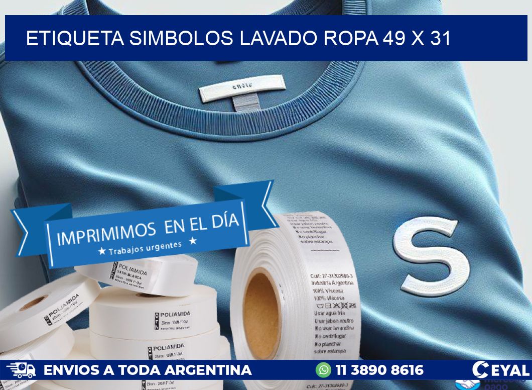 ETIQUETA SIMBOLOS LAVADO ROPA 49 x 31